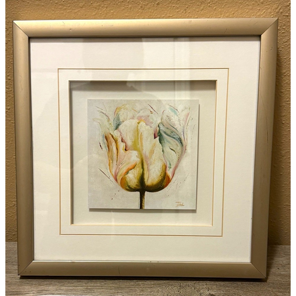 Patricia Pinto Tulip Framed Art Print 2014 Double Matted Gold Frame Floral